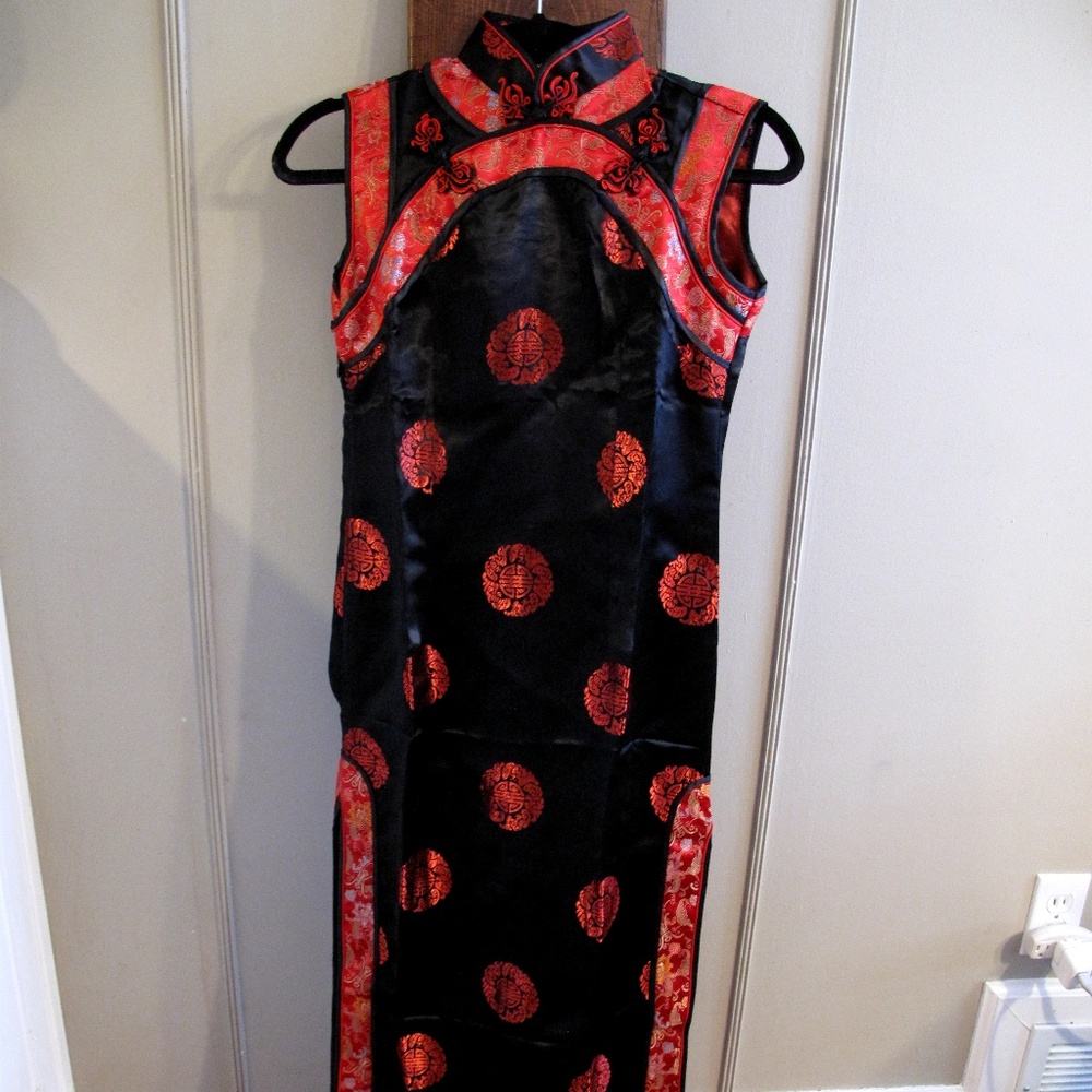 CHINESE CHEONGSAM/QIPAO DRESS by TANG YI Traditional Brocade Dress Medium NWOT